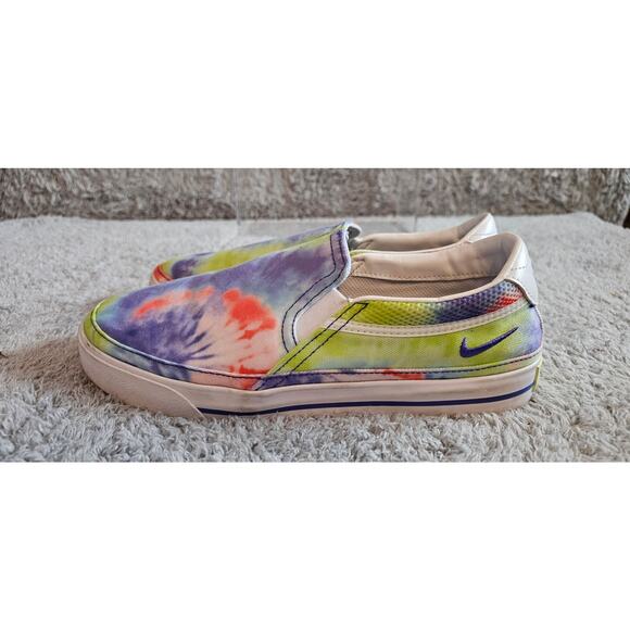 Nike Court Legacy Print Slip-On 'Tie-Dye' Athletic Shoes Women Sz 8.5 Multicolor - Picture 2 of 5